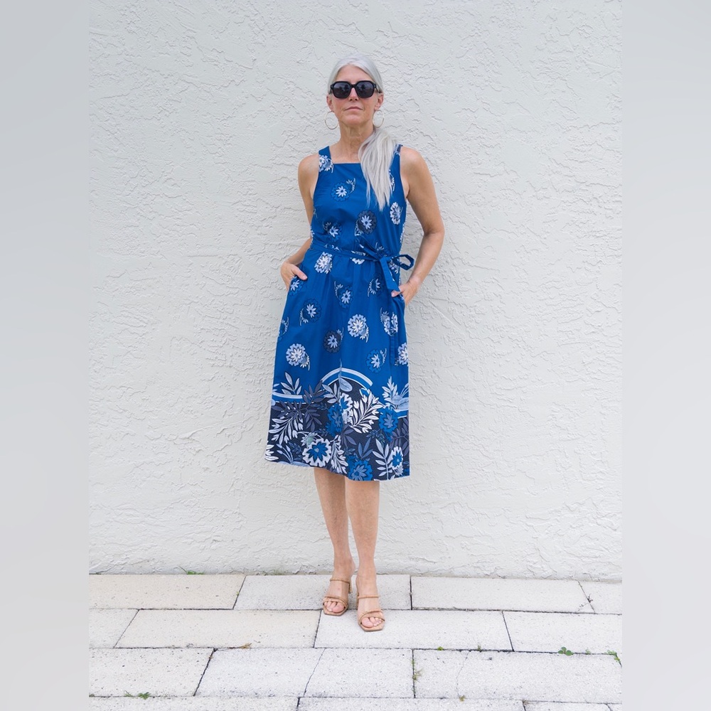 Ann Taylor Blue Sundress Midi